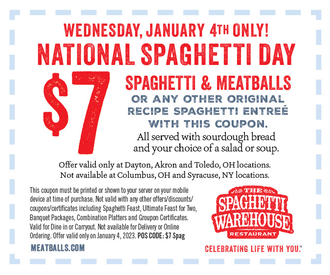 National Spaghetti Day 2023 - Spaghetti Warehouse